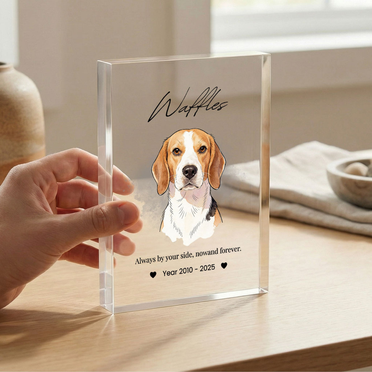 Custom Pet Memorial Acrylic Photo Block Personalized Dog Memorial Gifts ...