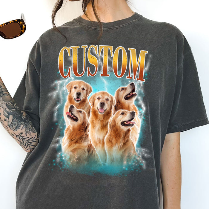 Custom Comfort Colors Vintage Pet Shirt - Pet Photo + Name Pet Shirt Mod Paws