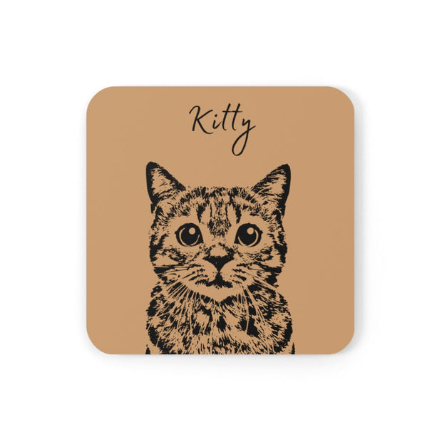 Custom Pet Coasters - Pet Photo + Name Pet Coasters Mod Paws Sienna Set of 2 1