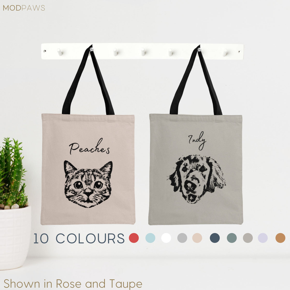 Custom Pet Tote Bag Pet Photo Name