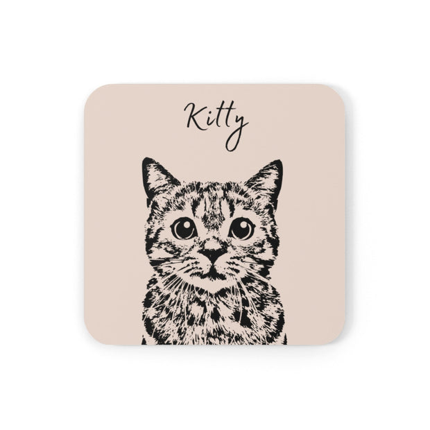 Custom Pet Coasters - Pet Photo + Name Pet Coasters Mod Paws Rose Set of 2 1