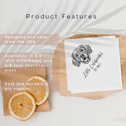 Custom Pet Wedding Cocktail Napkins - Pet Photo + Name Pet Napkins Mod Paws 