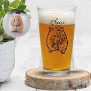 Custom Dog Beer Glasses - Pet Photo + Name Pet Beer Glass Mod Paws 