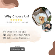 Custom Color Splash Memorial Pet Ornament - Pet Photo + Name Pet Ornaments Mod Paws 