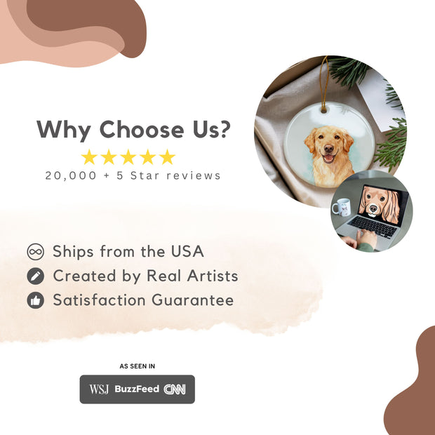 Custom Color Splash Memorial Pet Ornament - Pet Photo + Name Pet Ornaments Mod Paws 