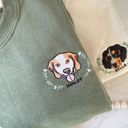 Custom EMBROIDERED Pet Sweater Using Pet Photo + Name Custom Dog Portrait Sweater Personalized Dog Pullover Sweatshirt Custom Cat Crewneck Pet Sweater Mod Paws 