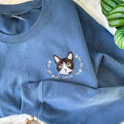 Custom EMBROIDERED Pet Sweater Using Pet Photo + Name Custom Dog Portrait Sweater Personalized Dog Pullover Sweatshirt Custom Cat Crewneck Pet Sweater Mod Paws 