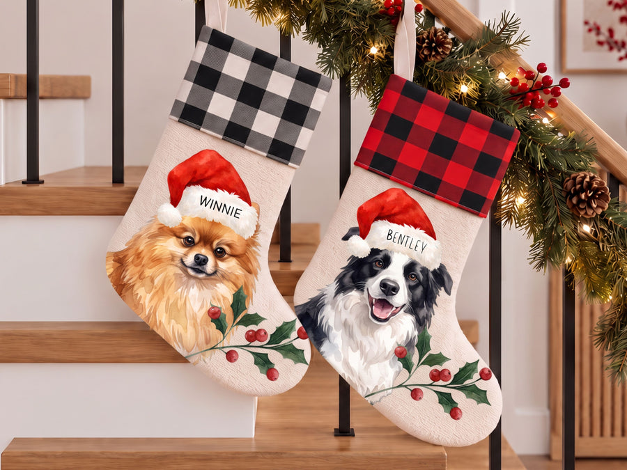 Custom Pet Stocking Using Pet's Photo + Name Pet Stocking Mod Paws