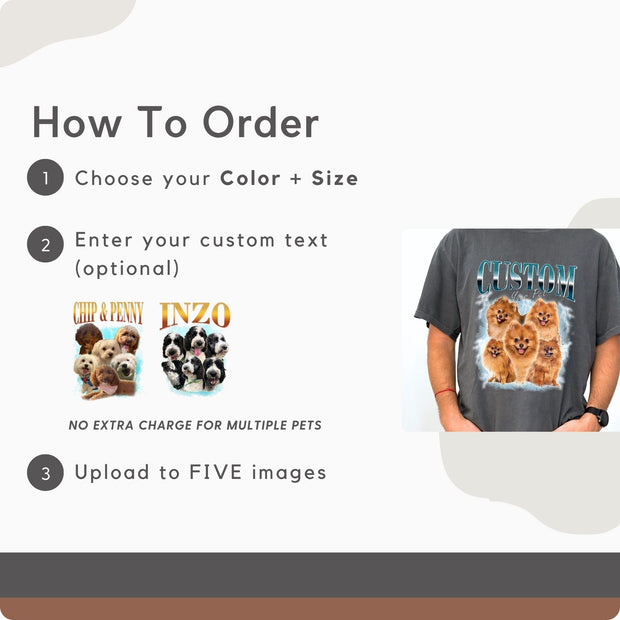 Custom Teal Vintage Pet Shirt - Pet Photo + Name Pet Shirt Mod Paws 