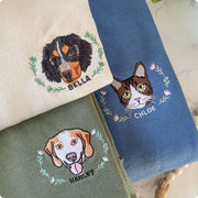 Custom EMBROIDERED Pet Sweater Using Pet Photo + Name Custom Dog Portrait Sweater Personalized Dog Pullover Sweatshirt Custom Cat Crewneck Pet Sweater Mod Paws 