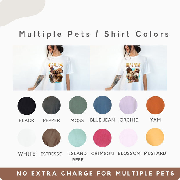 Custom Pink Rainbow Vintage Pet Shirt - Pet Photo + Name Pet Shirt Mod Paws 