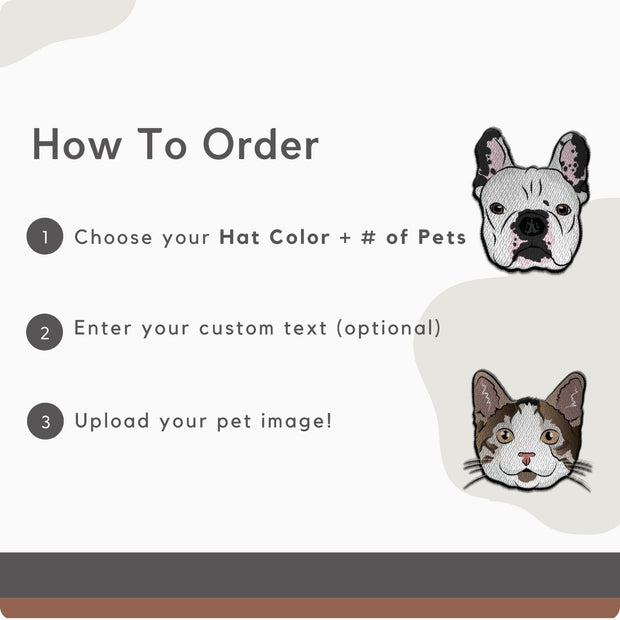 Custom EMBROIDERED Pet Hat - Pet Photo + Name Pet Hats Mod Paws 