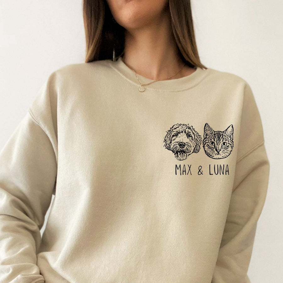 Custom Pet Sweater - Corner Pet Photo & Name Pet Sweater Mod Paws