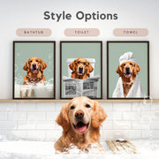 Custom Dog Bathroom Portraits Using Pet in Bathtub Cat Photo Funny Art Personalized Digital Dog Cat Custom Pet Art Pet Drawing Poster Pet Portraits Mod Paws 