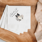 Custom Watercolor Pet Cocktail Napkins - Pet Photo + Name Pet Napkins Mod Paws 