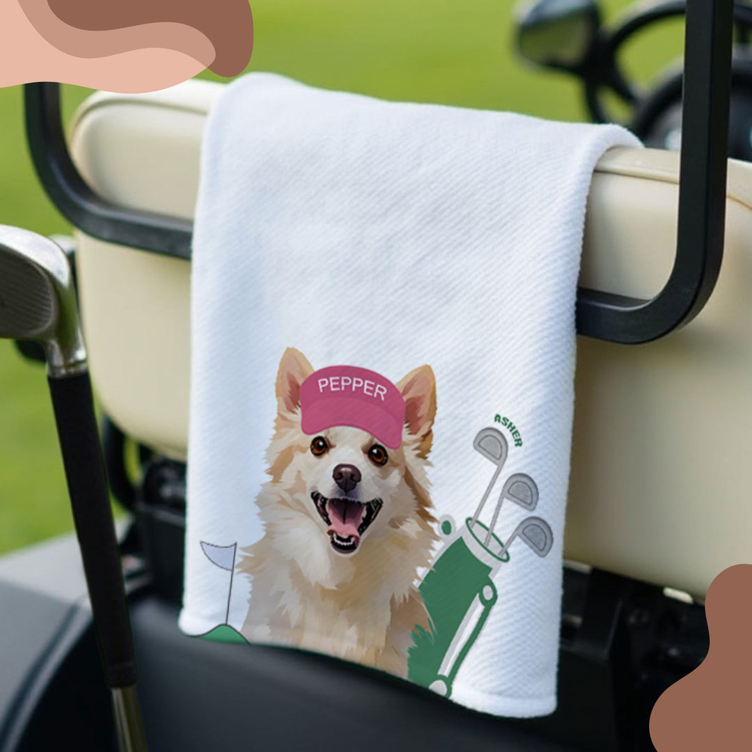 Custom Pet Golf Towel Personalized Dog Golf Towel Custom Cat Towel