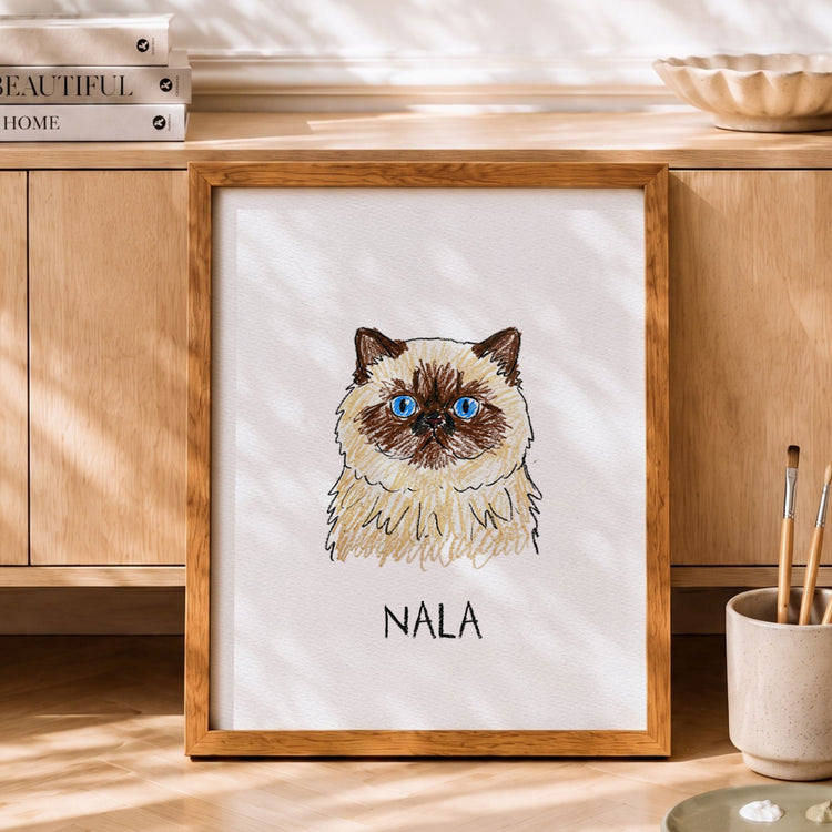 Custom Scribble Watercolor Pet Portrait | Personalized Dog & Cat