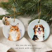 Custom Color Splash Memorial Pet Ornament - Pet Photo + Name Pet Ornaments Mod Paws 