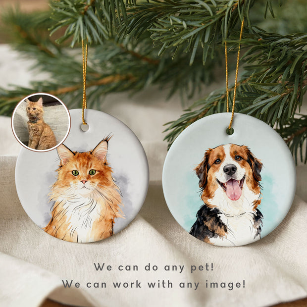 Custom Color Splash Memorial Pet Ornament - Pet Photo + Name Pet Ornaments Mod Paws 