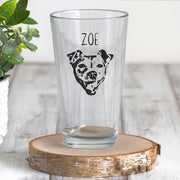 Custom Dog Beer Glasses - Pet Photo + Name Pet Beer Glass Mod Paws 