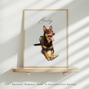 Custom Watercolor Pet Portrait - Pet Photo + Name Pet Portraits Mod Paws 