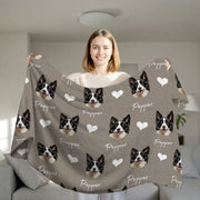 Custom Patterned Pet Color Blanket - Pet Photo + Name Pet Blanket Mod Paws 