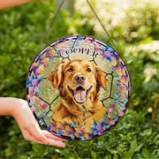 Custom Pet Stained Glass Suncatcher - Pet Photo + Name Suncatchers Mod Paws 