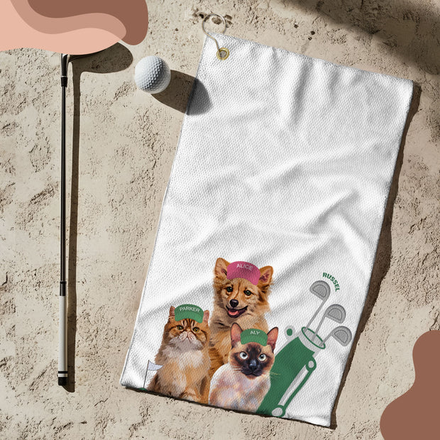 Custom Pet Golf Towel - Pet Photo + Name Mod Paws 