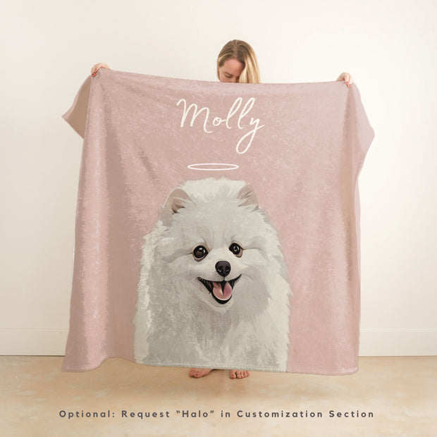 Custom Pet Color Blanket - Pet Photo + Name Pet Blanket Mod Paws 