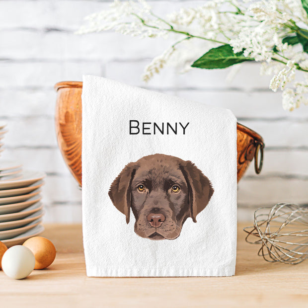 Custom Pet Tea Towel - Pet Photo + Name Pet Tea towel Mod Paws 