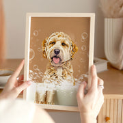 Custom Dog Bathroom Portraits Using Pet in Bathtub Cat Photo Funny Art Personalized Digital Dog Cat Custom Pet Art Pet Drawing Poster Pet Portraits Mod Paws 