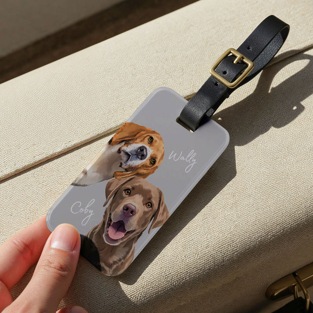 Custom Pet Luggage Tag Using Pet Photo + Name luggage tag Mod Paws 