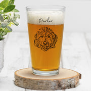 Custom Dog Beer Glasses - Pet Photo + Name Pet Beer Glass Mod Paws 