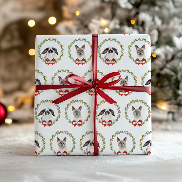 Custom Wrapping Paper Using Pet Photo + Name wrapping paper Mod Paws 