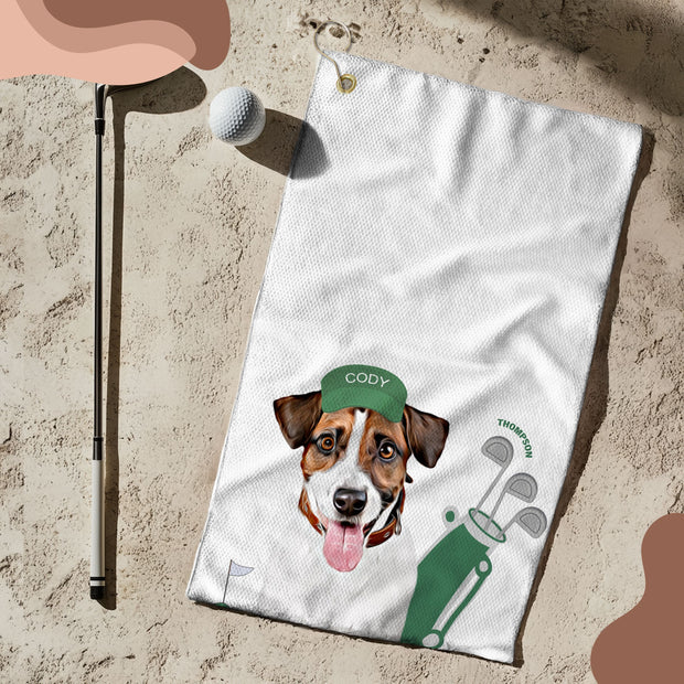 Custom Pet Golf Towel - Pet Photo + Name Mod Paws 