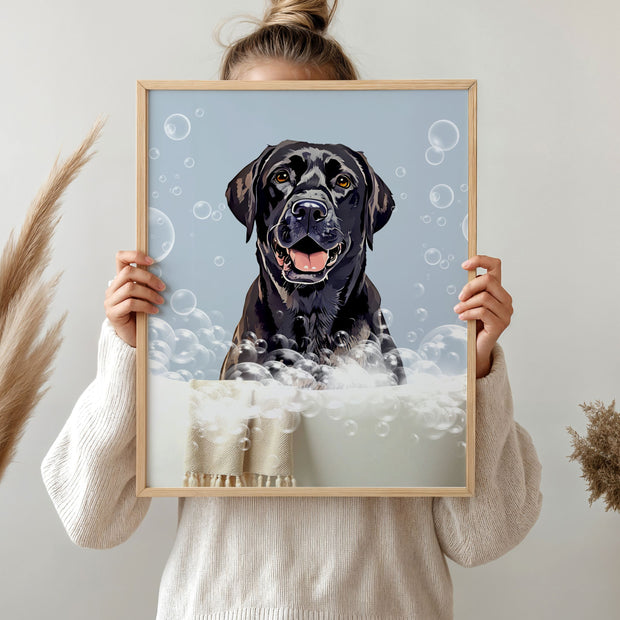 Custom Dog Bathroom Portraits Using Pet in Bathtub Cat Photo Funny Art Personalized Digital Dog Cat Custom Pet Art Pet Drawing Poster Pet Portraits Mod Paws 