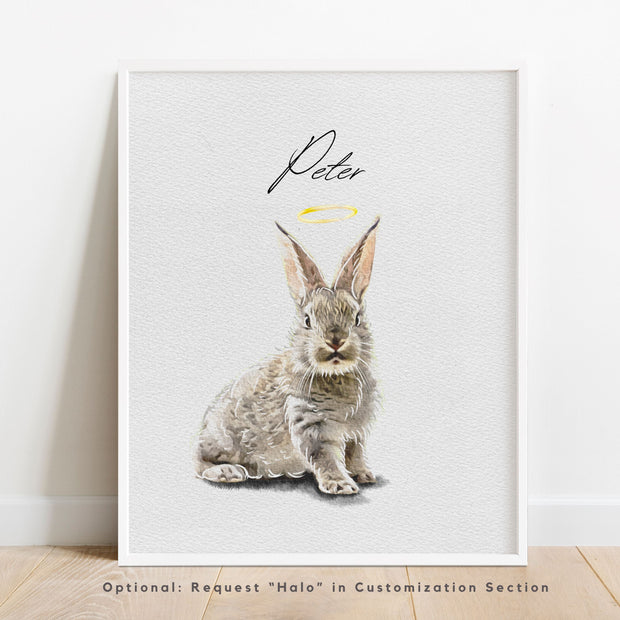 Custom Watercolor Pet Portrait - Pet Photo + Name Pet Portraits Mod Paws 