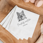 Custom Pet Wedding Cocktail Napkins - Pet Photo + Name Pet Napkins Mod Paws 