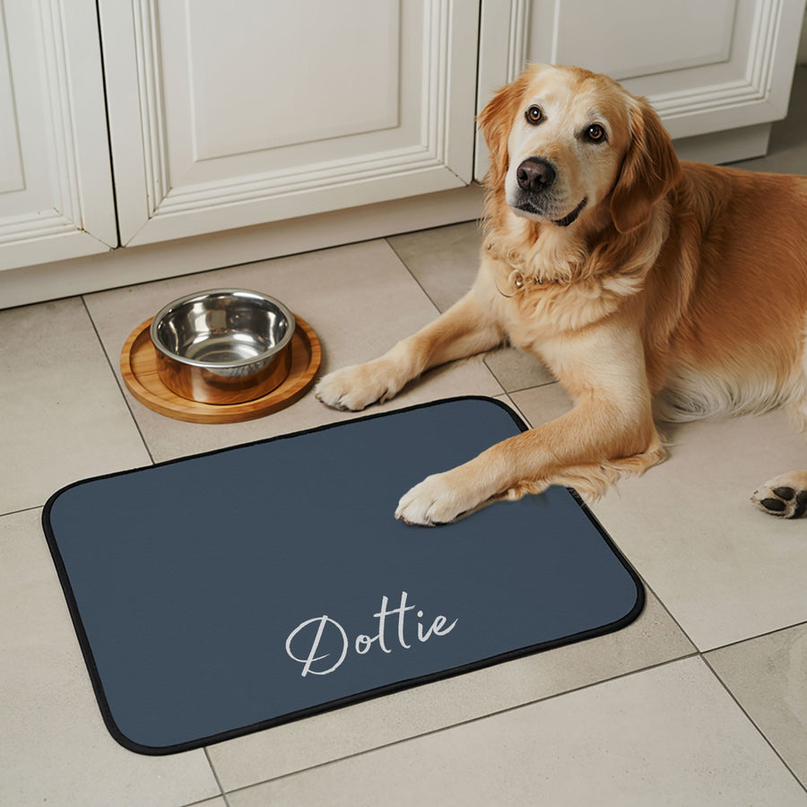 Custom Color Pet Mat - Pet Photo + Name Mod Paws 12" x 18" Handwriting