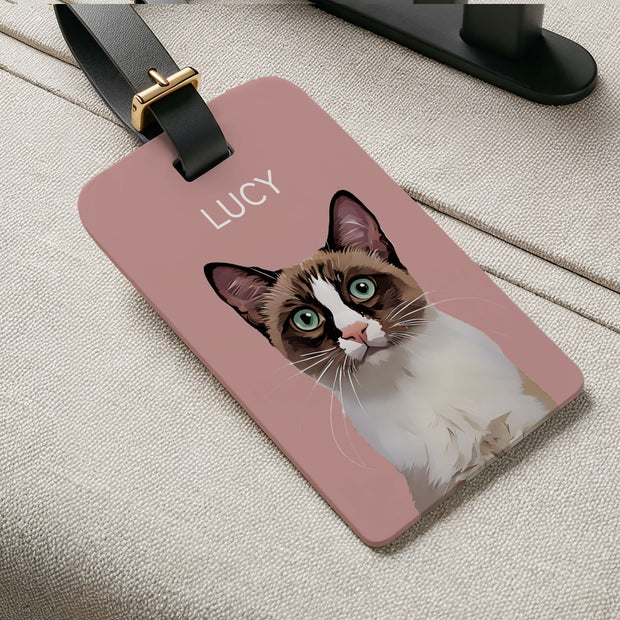 Custom Pet Luggage Tag Using Pet Photo + Name luggage tag Mod Paws 