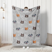 Custom Patterned Pet Color Blanket - Pet Photo + Name Pet Blanket Mod Paws 