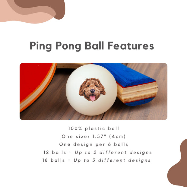 Custom Pet Pingpong Balls - Pet Photo Mod Paws 