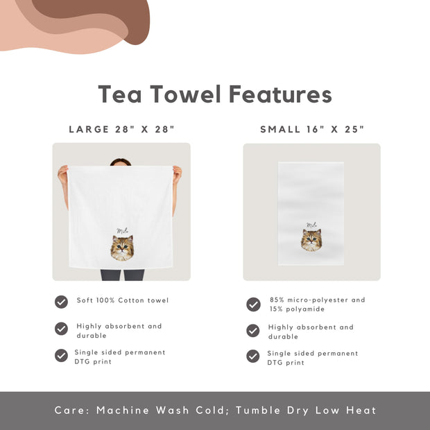 Custom Pet Tea Towel - Pet Photo + Name Pet Tea towel Mod Paws 