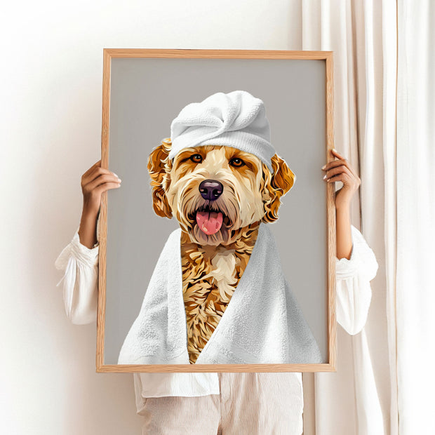 Custom Dog Bathroom Portraits Using Pet in Bathtub Cat Photo Funny Art Personalized Digital Dog Cat Custom Pet Art Pet Drawing Poster Pet Portraits Mod Paws 