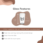 Custom Dog Beer Glasses - Pet Photo + Name Pet Beer Glass Mod Paws 