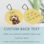 Custom Color Pet Tag - Pet Photo + Name + Phone Number Pet Tags Mod Paws 