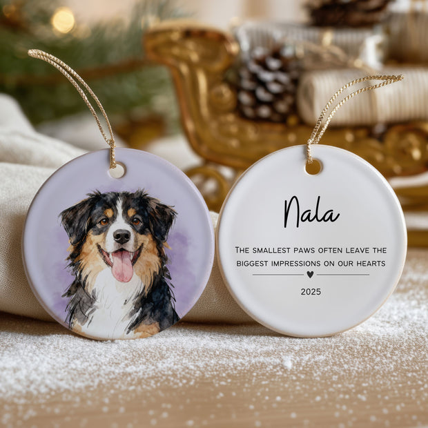 Custom Color Splash Memorial Pet Ornament - Pet Photo + Name Pet Ornaments Mod Paws 