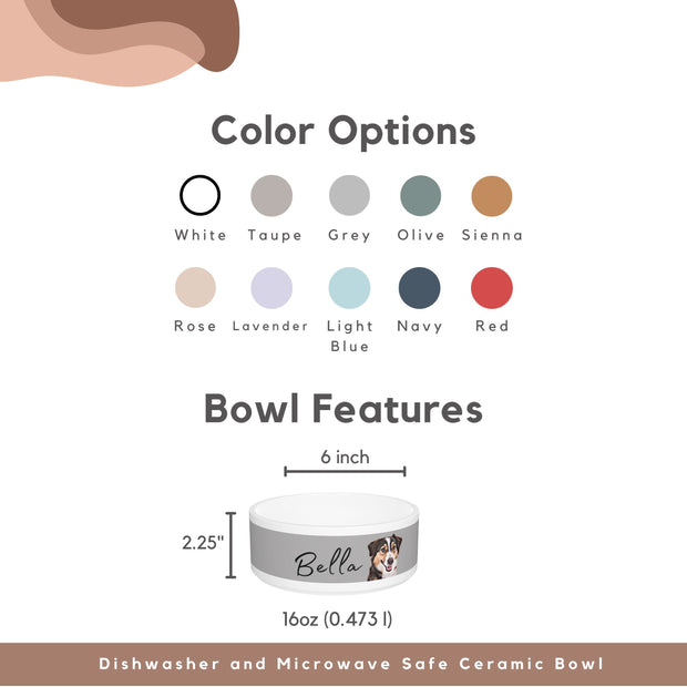 Custom Pet Bowl - Pet Photo + Name Pet Bowl Mod Paws 
