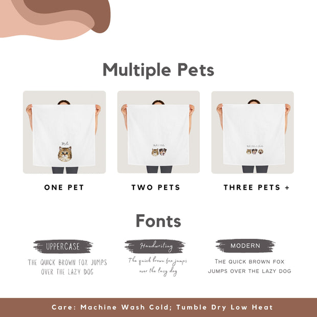 Custom Pet Tea Towel - Pet Photo + Name Pet Tea towel Mod Paws 