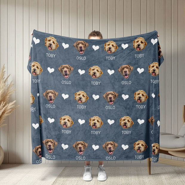 Custom Patterned Pet Color Blanket - Pet Photo + Name Pet Blanket Mod Paws 